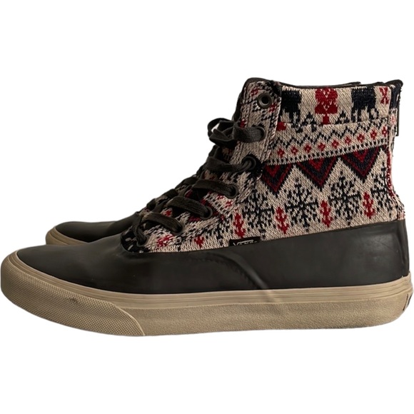 Vans Off The Wall Festive Knit Rubber MTE Snow & Rain Hi-Top Shoe Woman’s 9.5 - Picture 3 of 8